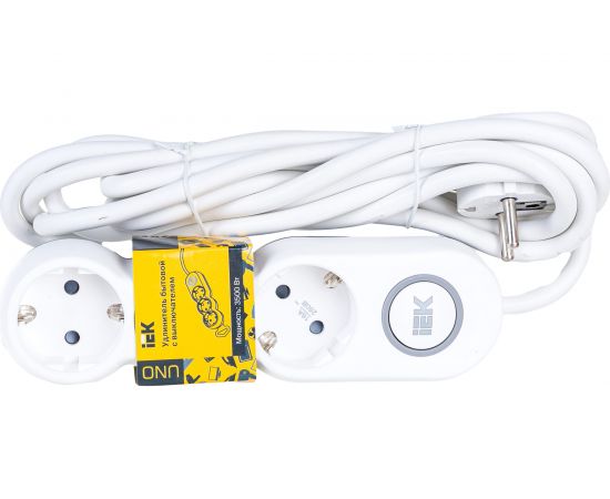 Удлинитель IEK У03В 3 места 2P+PE/3м 3х1,5мм2 16А/250В UNO WYP53-16-03-03-ZK 