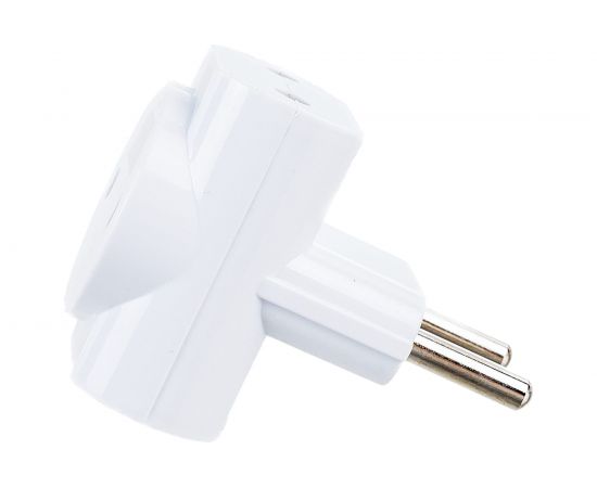 Разветвитель duwi на 3 гнезда без заземления, белый, 10A, 2200Вт, 250В 27401 8 