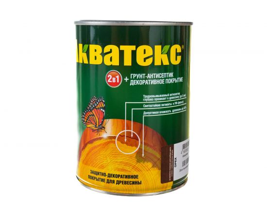 Защитно-декоративное покрытие РОГНЕДА АКВАТЕКС для древесины, орех, 0,8 л 6 10461 
