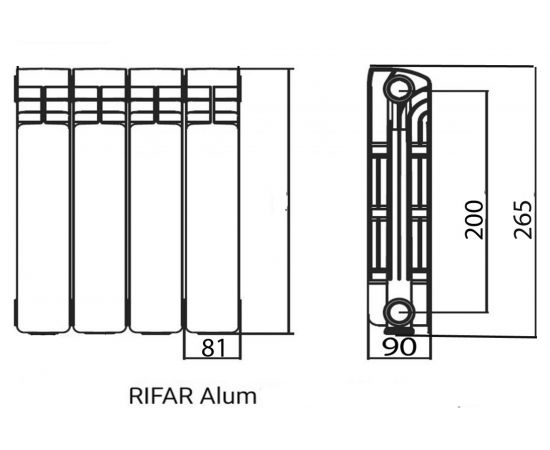 Радиатор RIFAR Alum 200х8 секций RAL20008 – изображение 2