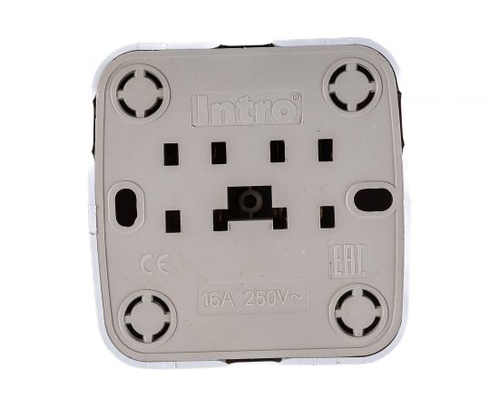 Розетка Intro 320101 2P, 16А, 250В, IP20, ОУ, Polo, белый Б0036097 – изображение 2