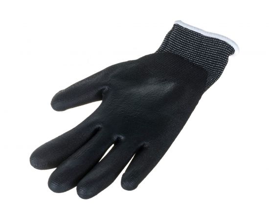 Перчатки Manipula Specialist МИКРОПОЛ TPU-12, нейлон, полиуретан частичный, оверлок, цвет черный Пер 612/7 – изображение 2