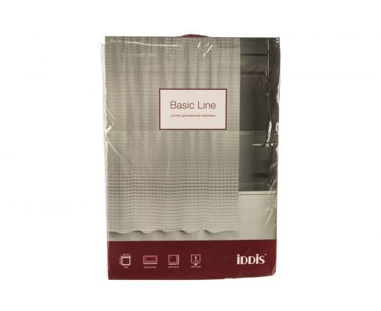 Штора для ванной комнаты IDDIS 200*180 см, EVA, Stereo Square 500E18Si11 – изображение 2