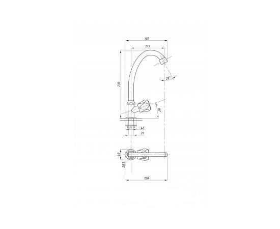 Кран для холодной воды TSARSBERG тип Кр-ЦБА TSB-013-07 – изображение 2