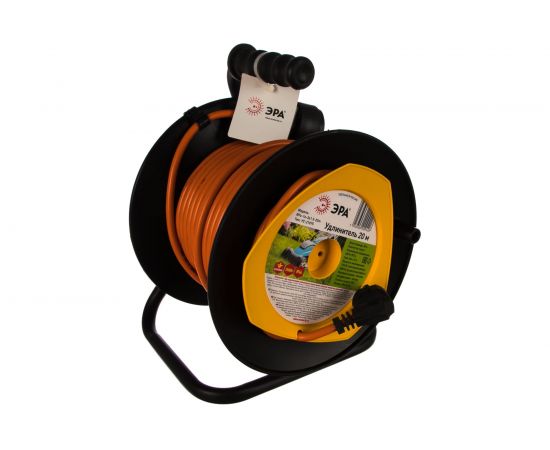 Силовой удлинитель ЭРА RPx1e3x1.5-20m, на пластиковой катушке, с заземлением, 20м, 1 гнездо, ПВС 3х1.5 Б0046837 – изображение 2