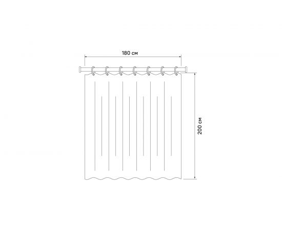 Штора для ванной комнаты IDDIS 200*180 см, EVA, Stereo Square 500E18Si11 – изображение 3