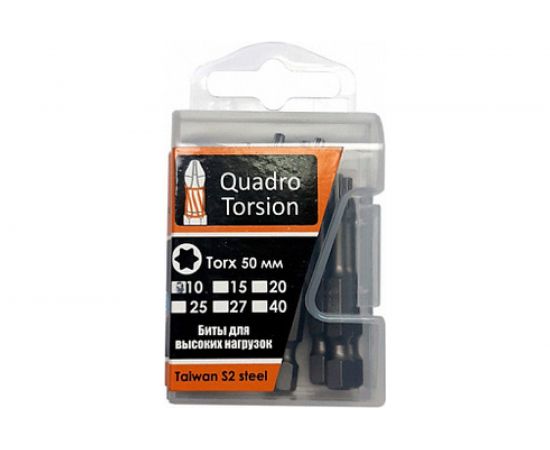Бита Torx (10 шт; T40; 50 мм; 1/4") Quadro Torsion 434050 – изображение 3