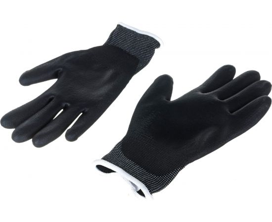 Перчатки Manipula Specialist МИКРОПОЛ TPU-12, нейлон, полиуретан частичный, оверлок, цвет черный Пер 612/7 – изображение 3