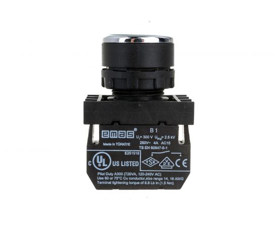 Нажимная кнопка Emas круглая зелёная, с фиксацией, 1НО, серия B, 250В AC, 4А, B100FY – изображение 4