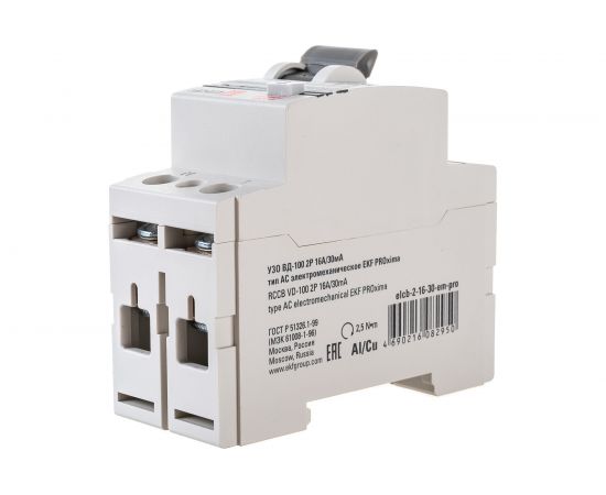 Выключатель дифференциального тока УЗО EKF 2п 16А 30мА АС PROxima elcb-2-16-30-em-pro 8469014 – изображение 5