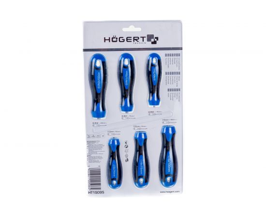 Набор отверток Hogert Technik 6 шт, сталь S2 HT1S095 