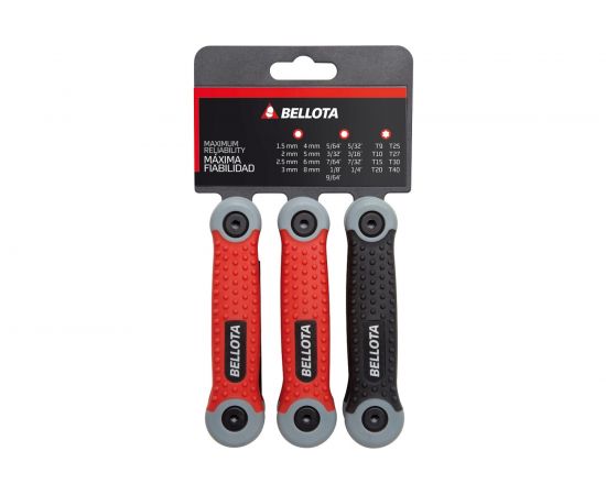 3 складных набора по 8 ключей Bellota Allen и Torx 6455P3 