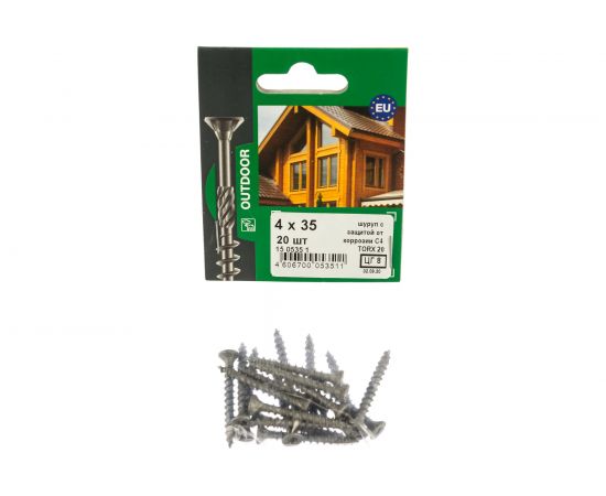 Усиленный саморез с антикоррозионным покрытием ЕВРОПАРТНЕР 4.0х35, TX-20 20шт. 15 0535 1 – изображение 2