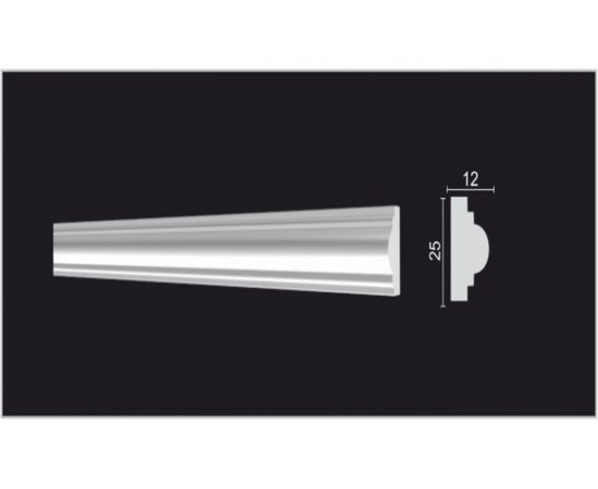 Стеновой молдинг Decor-Dizayn ударопрочный влагостойкий под покраску 25Х12Х2000 мм DD35 – изображение 2