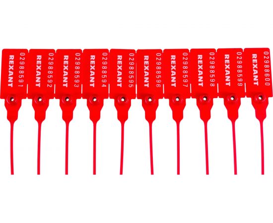 Номерная пломба для опечатывания REXANT пластиковая 320 мм красная 50 шт 07-6131 – изображение 2