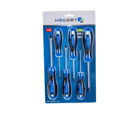 Набор отверток Hogert Technik 6 шт, сталь S2 HT1S095 – изображение 2