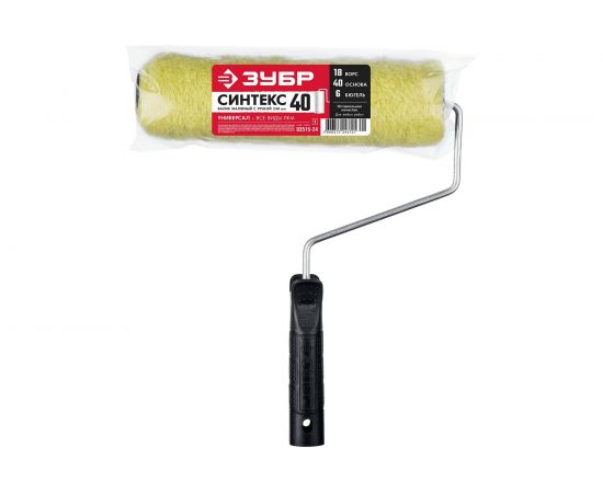 Малярный валик Зубр СИНТЕКС 40, 240 мм, d=40 мм, ворс 18 мм, ручка d=6 мм, 03515-24_z01 – изображение 2