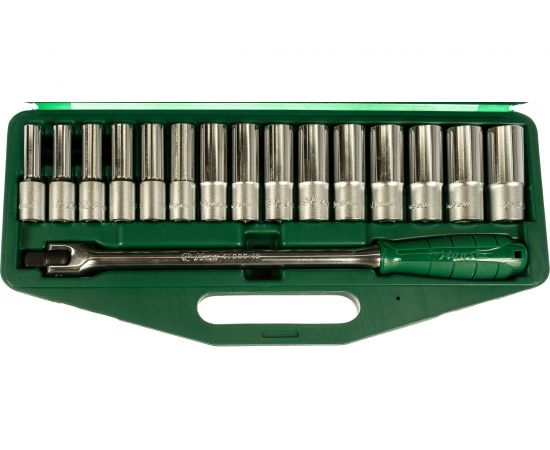 Набор торцевых головок удлиненных (10-24 мм; 1/2""; 16 шт.) Hans 4615MG – изображение 2