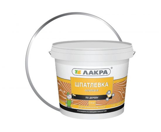 Шпатлевка по дереву Белый 1,5 кг Лакра 90001090980 – изображение 2
