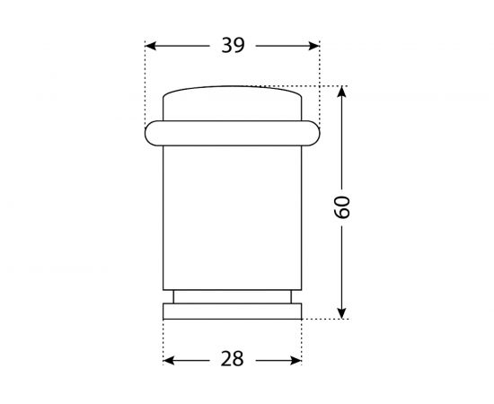 Дверной ограничитель Стандарт 588А-1 BN (черный; цилиндр; европакет) 13042 – изображение 3