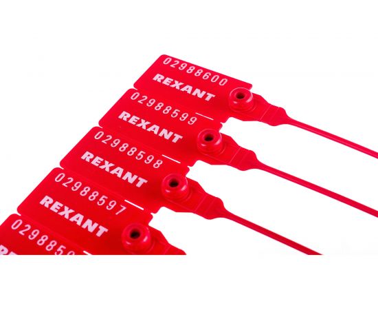 Номерная пломба для опечатывания REXANT пластиковая 320 мм красная 50 шт 07-6131 – изображение 3