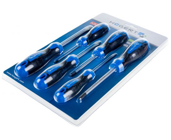 Набор отверток Hogert Technik 6 шт, сталь S2 HT1S095 – изображение 3