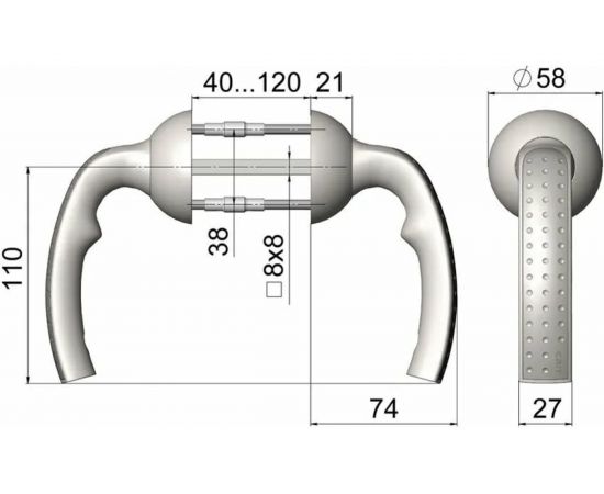 Ручка на фланце CRIT РФ-8891-Хп/Хш 04448 – изображение 4