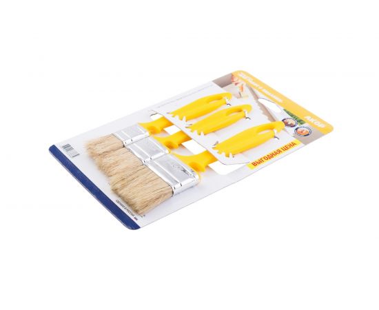 Набор кистей для работ с эмалями Акор натуральная щетина, 25х10, 35х10, 50х12мм КЭ 3 шт – изображение 5