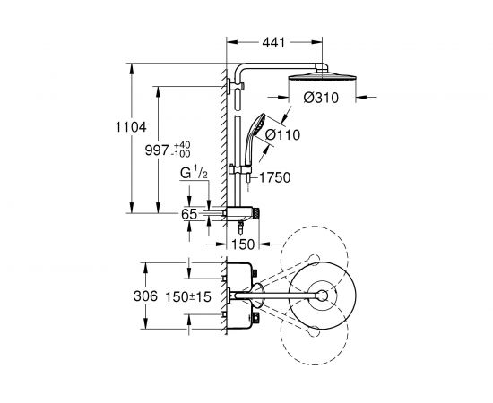 Душевая система с термостатом GROHE Euphoria SmartControl 310 DUO 26507LS0 – изображение 7