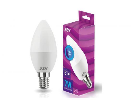 Светодиодная лампа REV C37 Е14 7W, 6500K, дневной свет 32508 6 