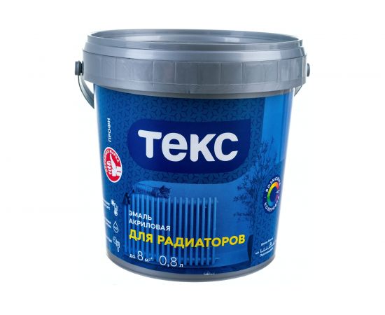 Эмаль для радиаторов Текс универсал акриловая полуглянцевая белая 0,8 л 49635 