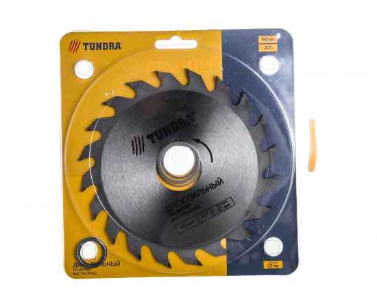 Диск пильный по дереву (140х32/22/20/16 мм; 20 зубьев; быстрый рез) TUNDRA 5239764 