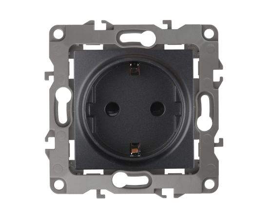 Розетка ЭРА 12-2101-05 2P+E Schuko, 16АХ-250В, антрацит Б0014679 