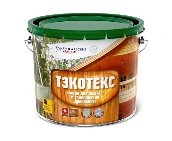 Состав для защиты и тонирования древесины ЯРОСЛАВСКИЕ КРАСКИ ТЭКОТЕКС орегон, ведро 7,6 кг 104098.3 