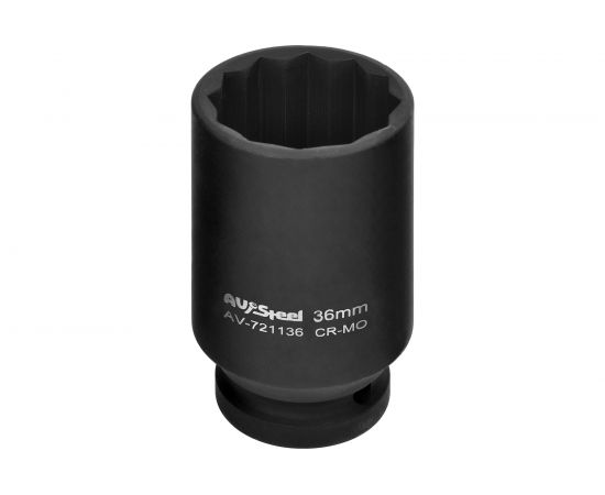 Головка ударная двенадцатигранная удлиненная (36 мм; 1/2DR) AV Steel AV-721136 