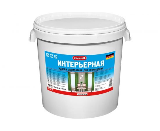 Интерьерная краска Пуфас белая Decoself мороз. 40кг КИ тов-114992 