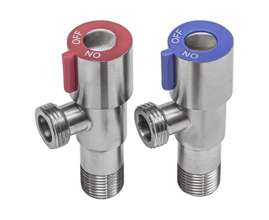 Комплект угловых кранов RM 1/2 х 1/2 НР-НР нержавеющая сталь AISI304 ATS-1212-2 