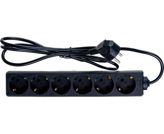 Удлинитель ExeGate ECE-6-1.8B 6 евророзетки с заземлением, 1.8м, черный 285828 