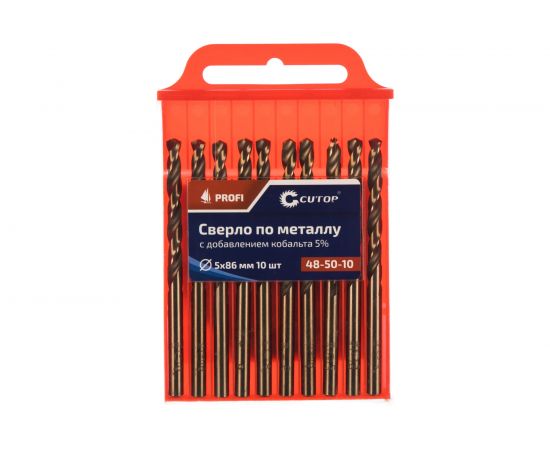 Сверло по металлу Profi (10 шт; 5х86 мм; Р6М5К5) CUTOP 48-50-10 – изображение 2