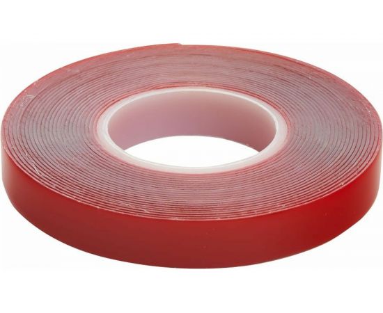 Акриловая двусторонняя клейкая лента STEKKER 0,8х12мм, длина 5м, прозрачный, красная подложка 39145 – изображение 2