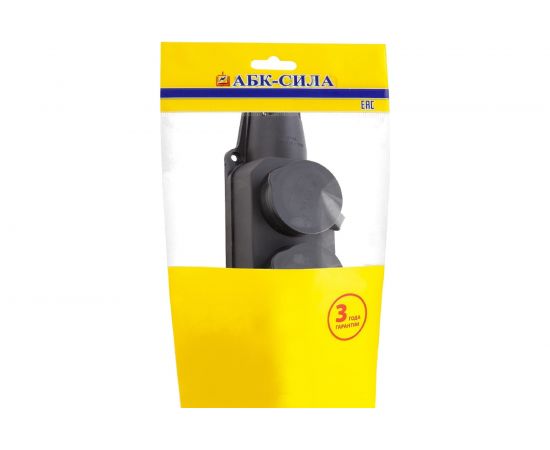 Трёхместный розеточный блок АБК-СИЛА с крышками каучук 16А 220В IP- 44 2903032 – изображение 2