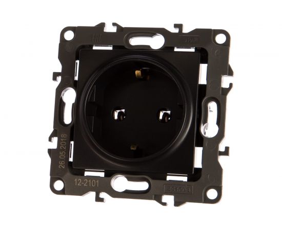 Розетка ЭРА 12-2101-05 2P+E Schuko, 16АХ-250В, антрацит Б0014679 – изображение 2
