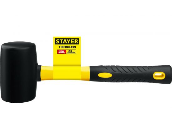 Резиновая черная киянка с фибергласовой ручкой 680г STAYER PROFESSIONAL 2054-75 – изображение 2