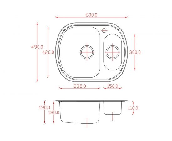 Врезная мойка MATTEO ARCIPELAGO нержавеющая сталь 6049 – изображение 2