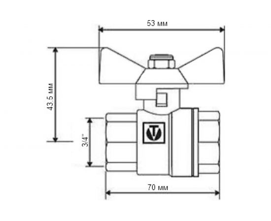 Шаровой кран 3/4" Valtec VT.219.N.05 36908 – изображение 2