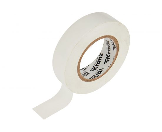 Изолента ПВХ KRANZ 19 мм х 25 м, 0.13 мм, белая KR-09-2201 – изображение 2