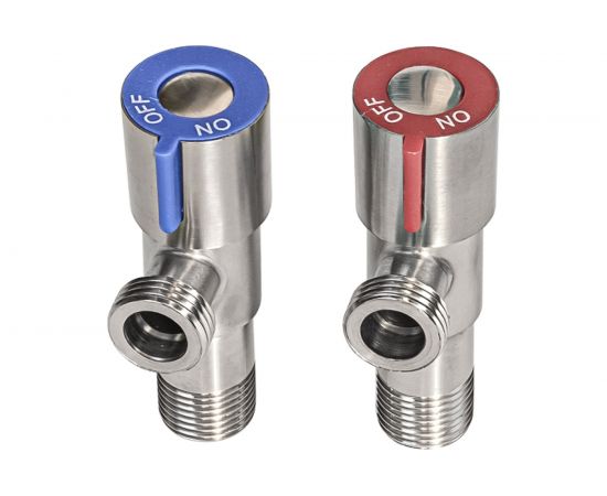 Комплект угловых кранов RM 1/2 х 1/2 НР-НР нержавеющая сталь AISI304 ATS-1212-2 – изображение 2