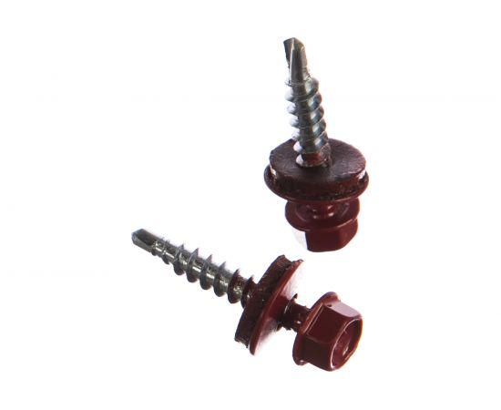 Кровельный саморез Метизный двор 4,8x29 RAL 3011 коричнево-красный 8 шт. 4690441028884 – изображение 2