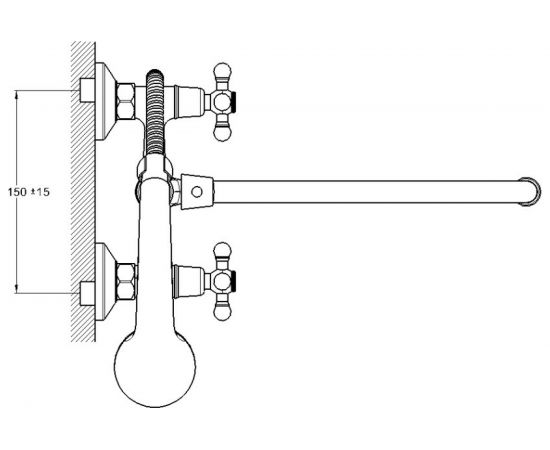 Смеситель для ванны G-lauf с круглым, длинным поворотным изливом, с душевой лейкой, хром JML7-A605 – изображение 3