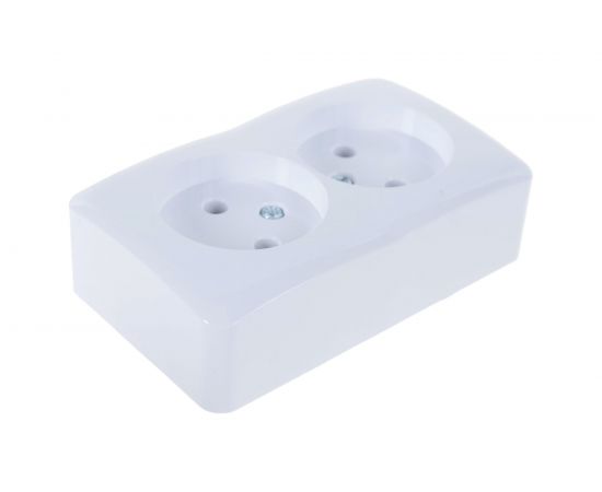 Двойная розетка Lezard VIOLA без заземления, закрытый корпус, керамика, белый 751-0200-128 – изображение 3